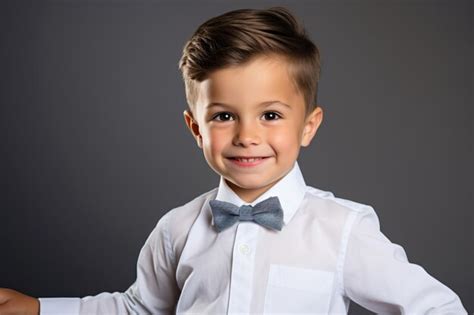 Premium Ai Image A Young Boy Wearing A White Shirt And A Bow Tie