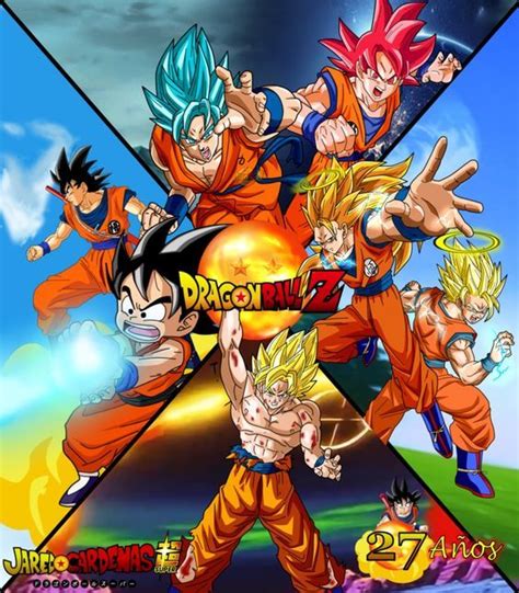 Fotos De Todas Las Fases De Goku Cuadro Goku 4 Piezas Canvas Todas