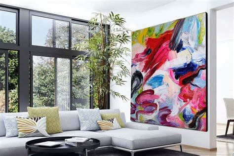 Extra Large Abstract Painting Red Abstract Art Modern Art Etsy Living