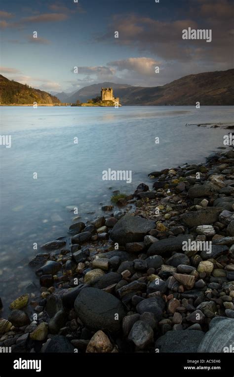 Evening Light Eilean Donan Castle Loch Duich Scotland Uk Stock Photo