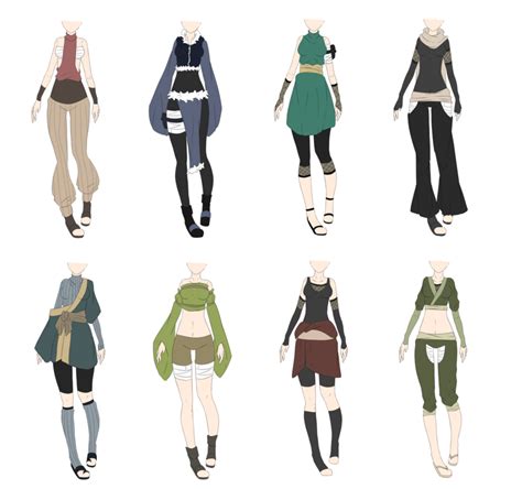 Male and female anime faces. Naruto Outfit Adoptables 9 CLOSED // lower price by ...