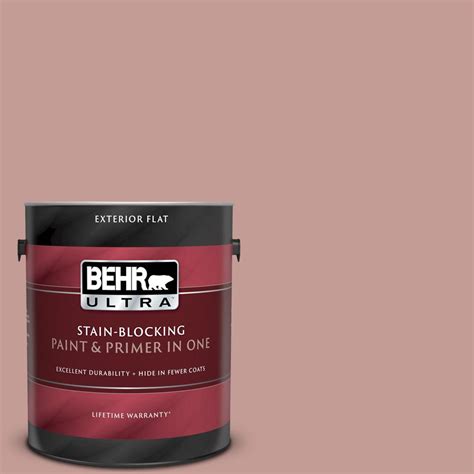 Behr Ultra 1 Gal S170 4 Retro Pink Flat Exterior Paint And Primer In