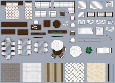 2d Furniture Floorplan Top Down View Style 2 Psd 3d Model Cgtrader