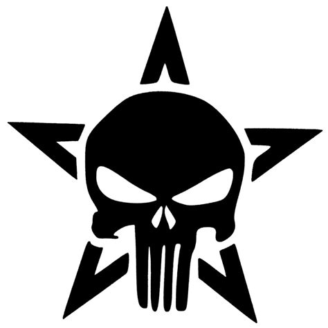Buy The Punisher With Star Vinyl Decal Sticker Skull