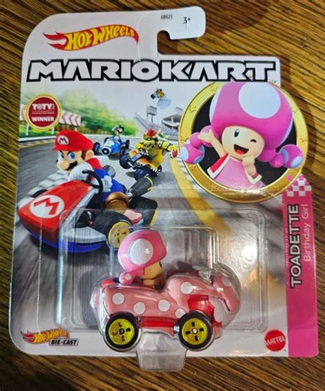 Hot Wheels Car Mario Kart Toadette Pink Birthday Girl 2022 Nintendo Yoshi Toad 1499 Picclick