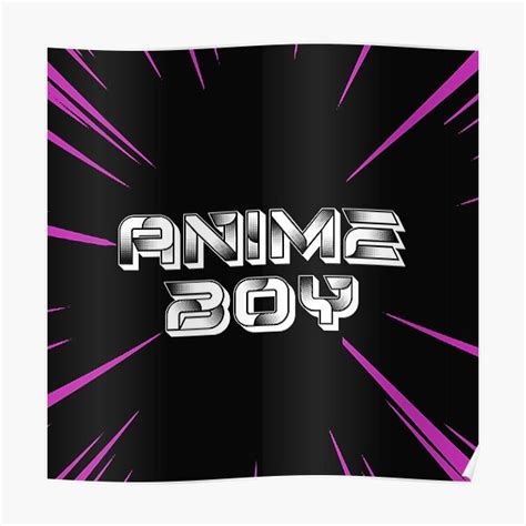 Anime Boy Logo Poster By Electric Fpan Redbubble