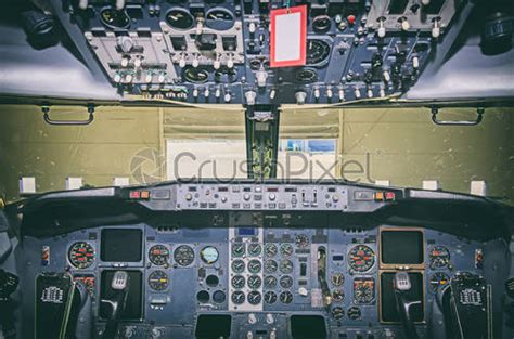 Aircraft Dashboard View Inside The Pilots Cabin Stock Photo Crushpixel