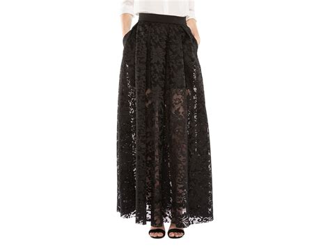 Maje Jared Lace Maxi Skirt In Black Lyst
