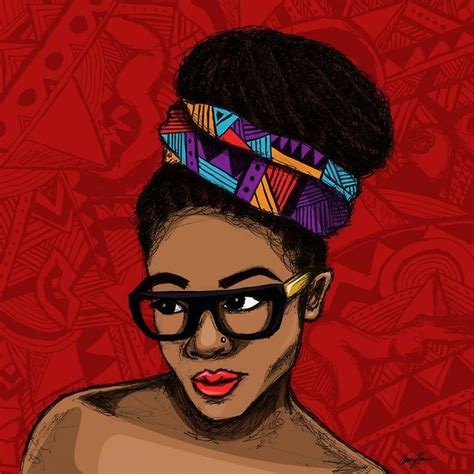 she says hi mcfreshcreates black art natural hair art black girl art