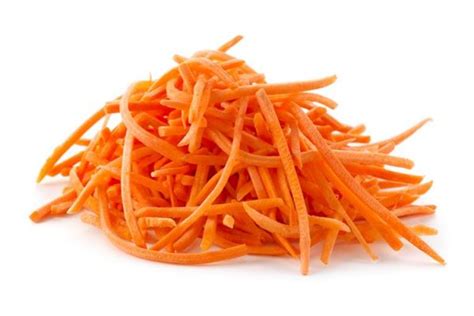 Julienne, allumette, or french cut, is a culinary knife cut in which the food item is cut into long thin strips, similar to matchsticks. AD Carrot Jullianne(3*3*15 mm) - Visvaka Sri Lanka