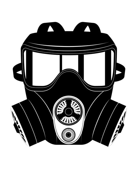 Icon Gas Mask Black And White Vector Illustration 489547 Vector Art At