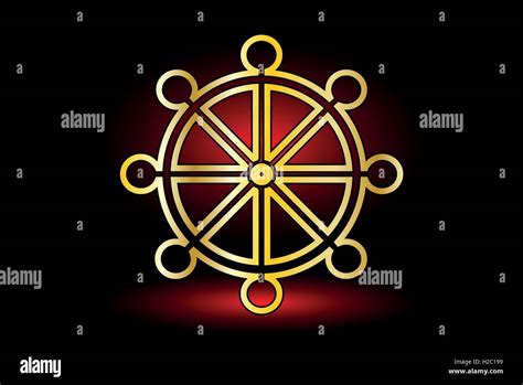 Wheel Of Dharmasymbol Of Buddhism Stock Vector Image And Art Alamy