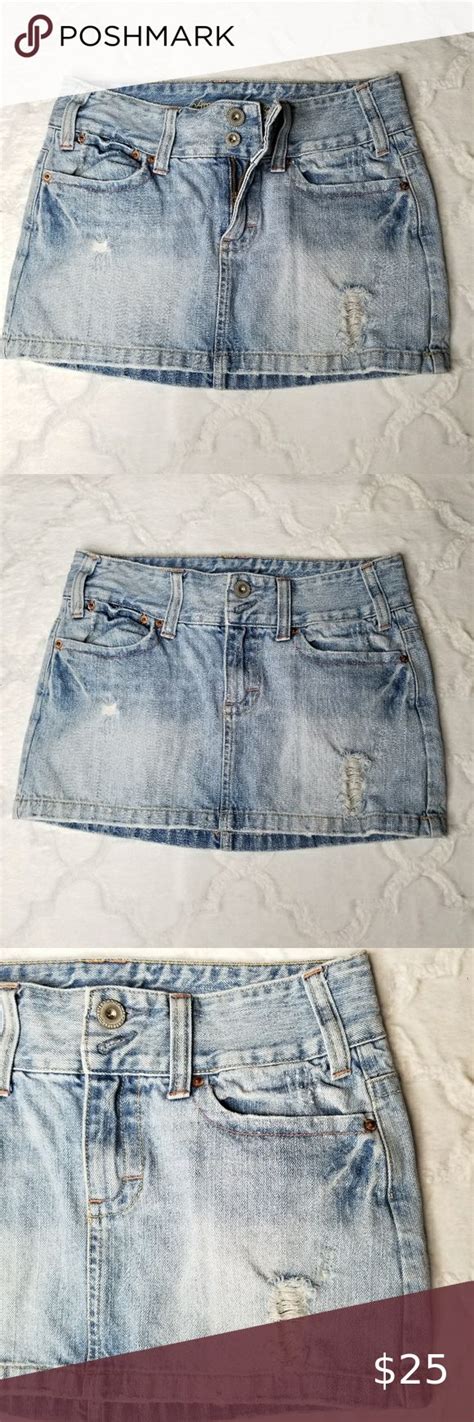 American Eagle Outfitter Distressed Denim Skirt Distressed Denim