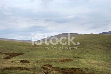 Blue Sky Over The Vast Mongolian Steppes Stock Photo Royalty Free