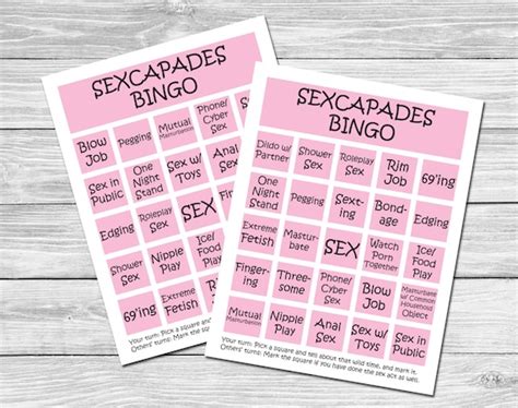 sexcapades bingo bachelorette party game etsy
