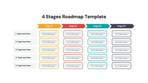 4 Stages Roadmap Powerpoint Template Download Now