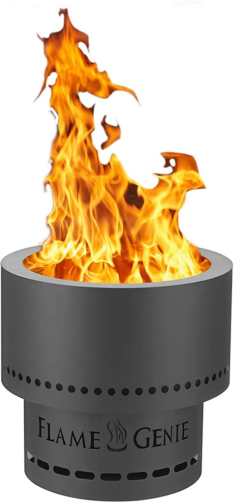 Wood pellet fire pit is designed to produce maximum enjoyable flame utilizing a gravitational afterburner system. Flame Genie Portable Smoke-Free Wood Pellet Fire Pit ...