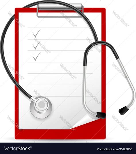 Realistic Stethoscope And Notes On White Vector Image