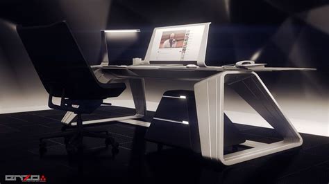 Artstation Desk Design V03 Encho Enchev Desk Design Modern