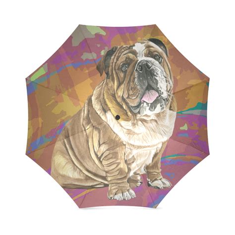English Bulldog Water Colour No2 Foldable Umbrella