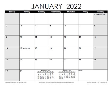 Free Printable Templates For Calendars