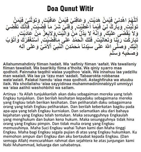 Panduan lengkap cara solat witir dan doa selepas solat witir mudah difahami. Hukum Doa Qunut Witir Tarawih Di Bulan Ramadhan Panjang ...