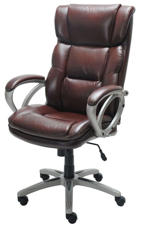 Bonded Leather Executive Brown Chair Home Office Desk Furniture