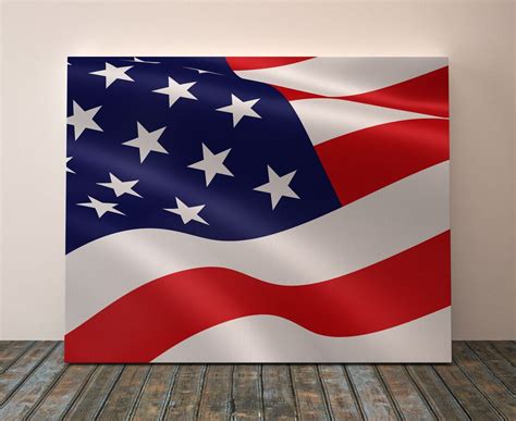 Usa Flag Canvas Etsy