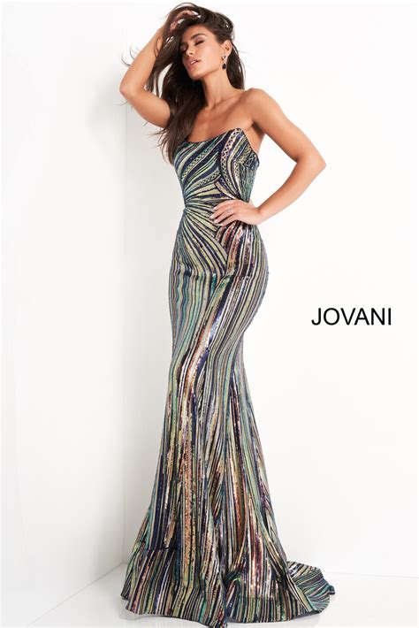 Jovani 04810 Multi Sheath Sequin Long Formal Dress