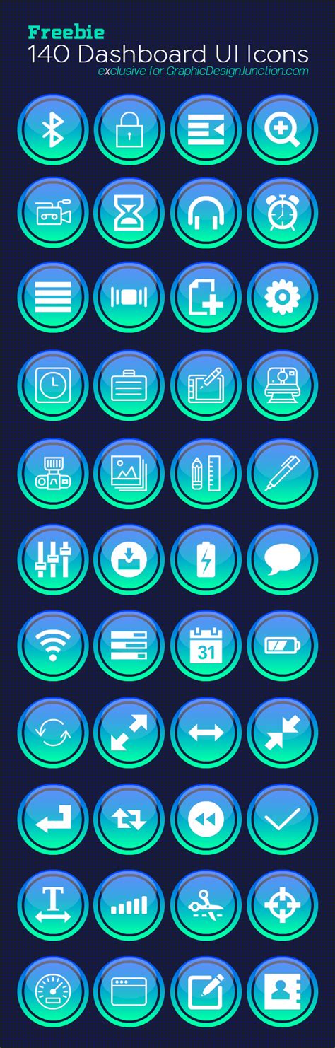 140 Free UI Icons for Dashboard UI Design | Freebies | Graphic Design 