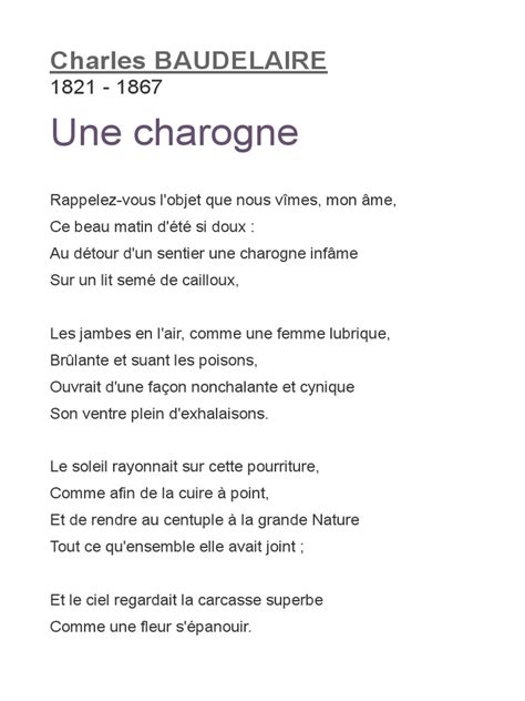Charles Baudelaire Une Charogne Pdf