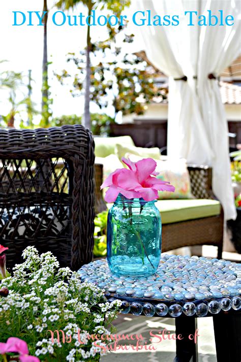 Diy patio patio table diy table patio ideas on a budget diy garden table old wood table wooden dining tables glass tables farm tables. DIY How to turn a stool into a outdoor glass table