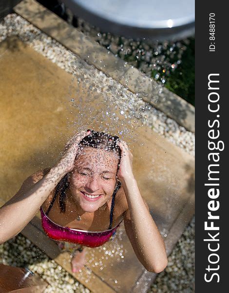 Girl In The Outdoor Shower Free Stock Images And Photos 8488170