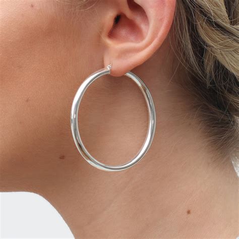 Sterling Silver Large Hinged Hoop Earrings By Hurleyburley Notonthehighstreet Com