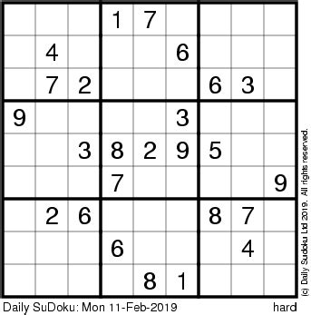 Here are thousands of free sudoku puzzles to print. The Daily SuDoku