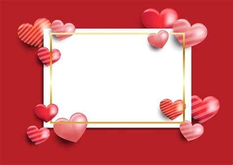 Premium Vector Happy Valentines Day Frame Template