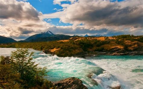 1200x775 Mountain Chile Lake Forest Ferns Shrubs Waterfall Glaciers
