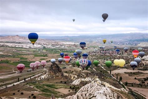 Balloons Flying Over Cappadocia Goreme Turkey Editorial Image Image