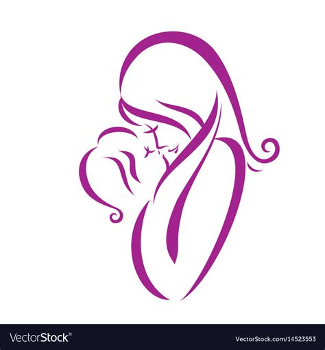 Mother And Baby Icon Stylized Symbol Royalty Free Vector