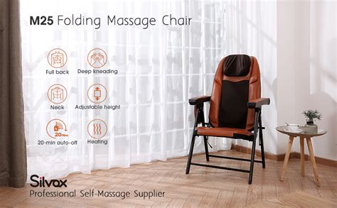 Silvox Folding Shiatsu Massage Chair With Heat Back Neck And Shoulder Massager