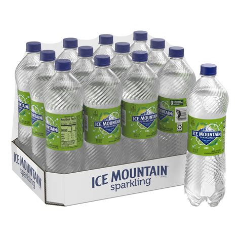 Ice Mountain Sparkling Water Zesty Lime 338 Oz Bottles Pack Of 12