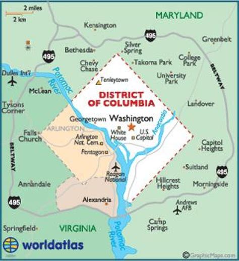 Washington Dc Mapa Del Estado De Washington Dc Y El Estado De