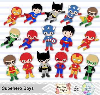 Check the list out, and if you enjoy the quotes, or know a lot of superhero fanatics who will feel free to share the list using the share buttons at the bottom. 24 Superhero Boys Digital Clip Art, Little Boy Superhero ...