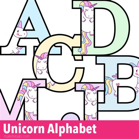 Unicorn Letters To Print Free Printable Alphabet Make Breaks Free