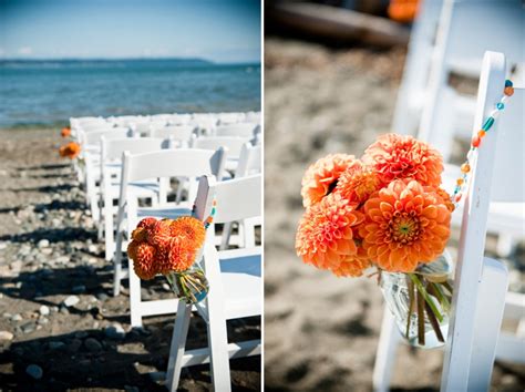 Modern Orange And Turquoise Beach Wedding Every Last Detail