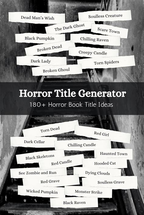 Horror Book Title Generator 180 Horror Title Ideas Imagine Forest