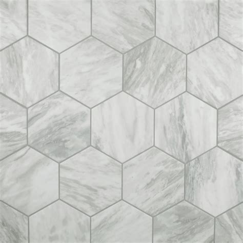 Classico Bardiglio Hex Light 7 In X 8 In Porcelain Floor And Wall