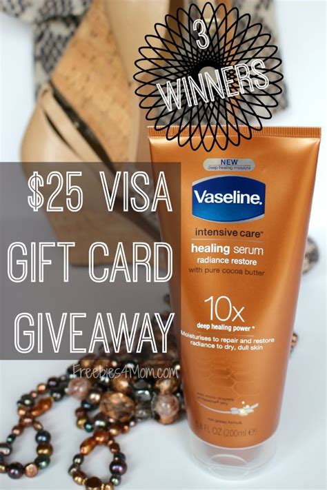 See complete cardholder agreement for usage guidelines. *Closed* $25 Visa Gift Card Giveaway ~ Try Vaseline® Healing Serum | Gift card giveaway, Visa ...