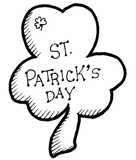 Happy St Patricks Day Shamrock Coloring Book Page Printout Saint