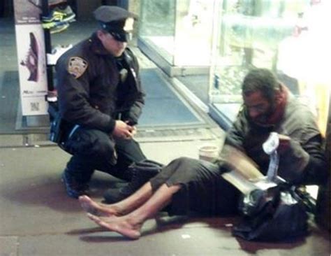 The Gipster The Homeless Man And The Nypd Cops Boots How A Warm Tale